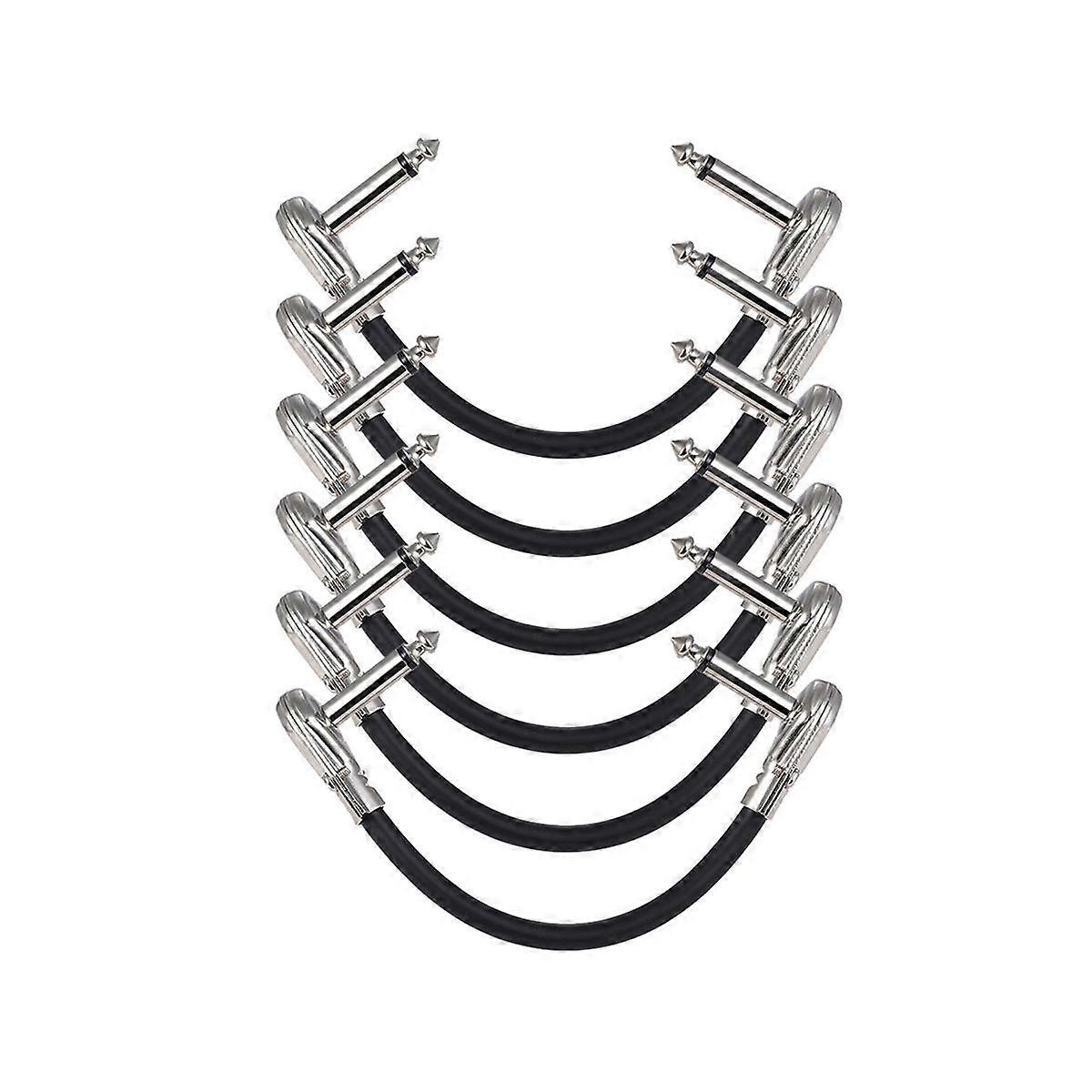 6-pack 12-tums gitarrpatchkablar, kablar för akustiska gitarrer, Duckhead-effektkablar