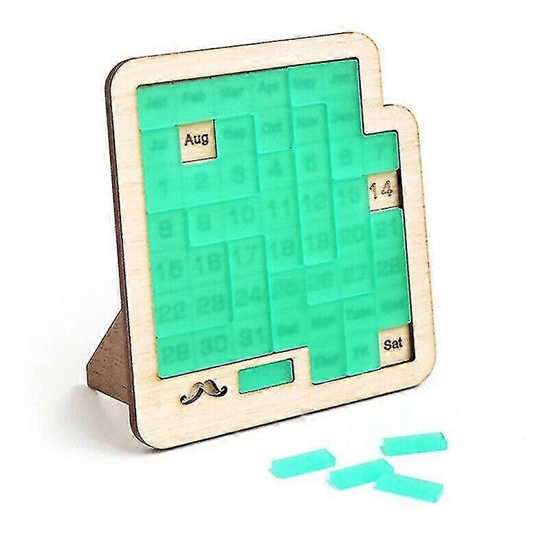 Calendar Wooden Puzzle Play(color:green)