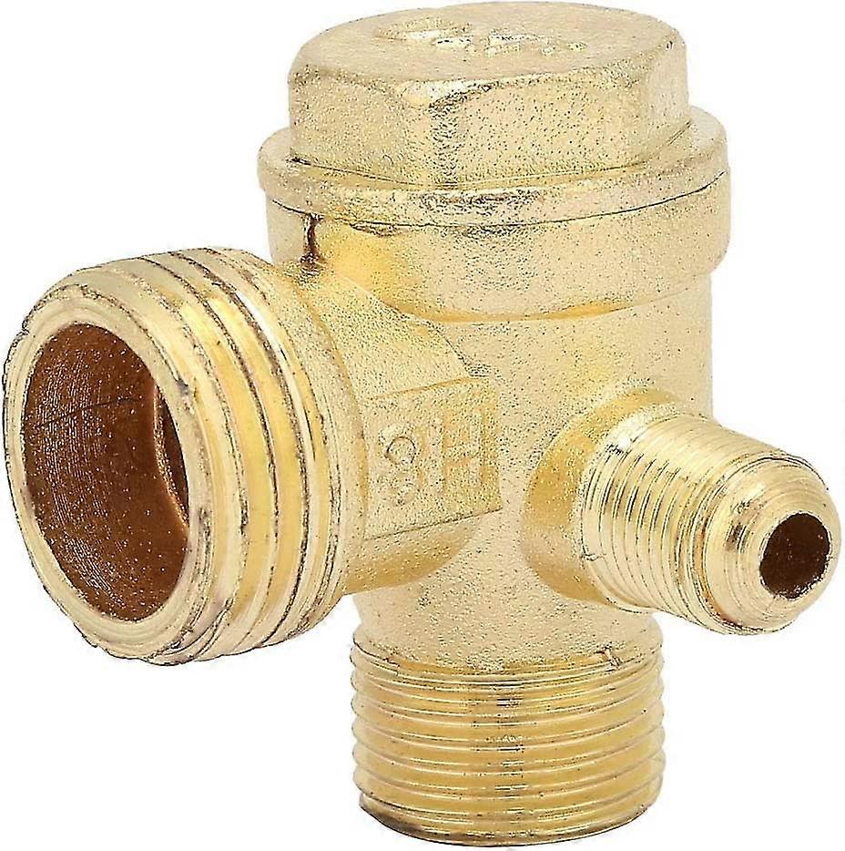 Air Compressor Valve, 3 Port Air Compressor Check Valve, Three Way One Way Check Valve Brass Check Valve For Connecting Pipe Fittings Starlight