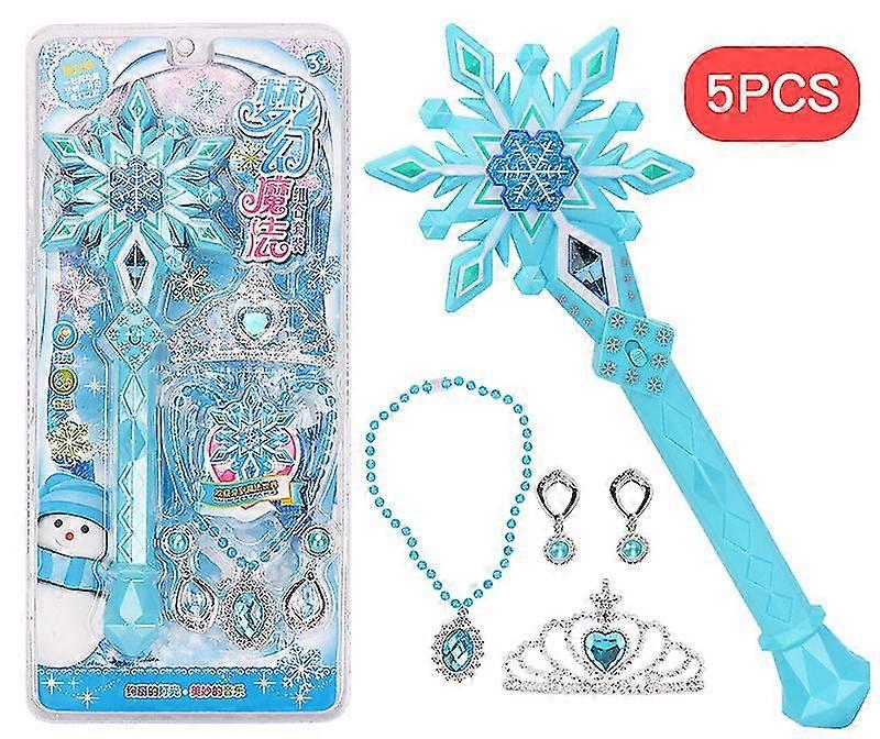 Light Up Frozen Snowflake Wand Magic Toy For Kids