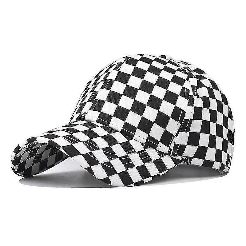Cotton New Print Checkerboard Baseball Cap