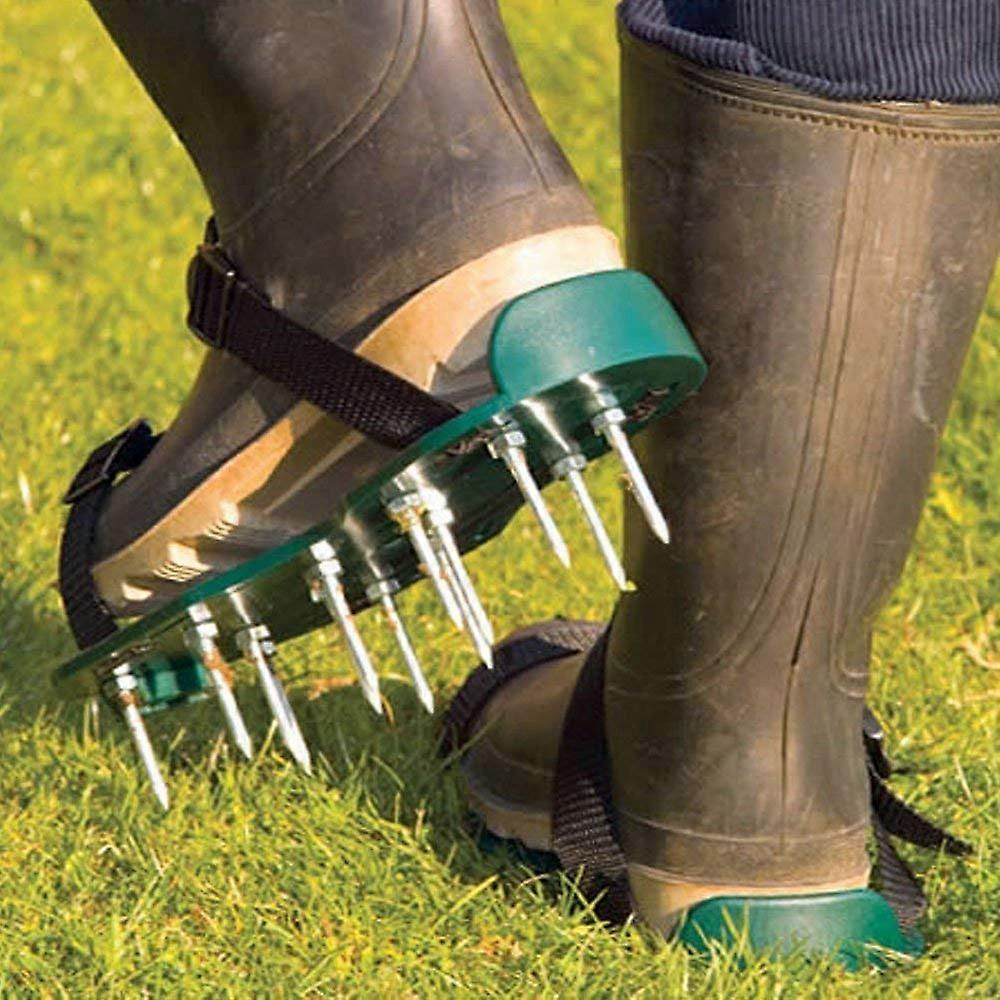 Garden Lawn Aerator Shoes Manual Lawn Aerator With 13x30cm Spikes And Straps Universal Fit Lawn Aerator Sandals