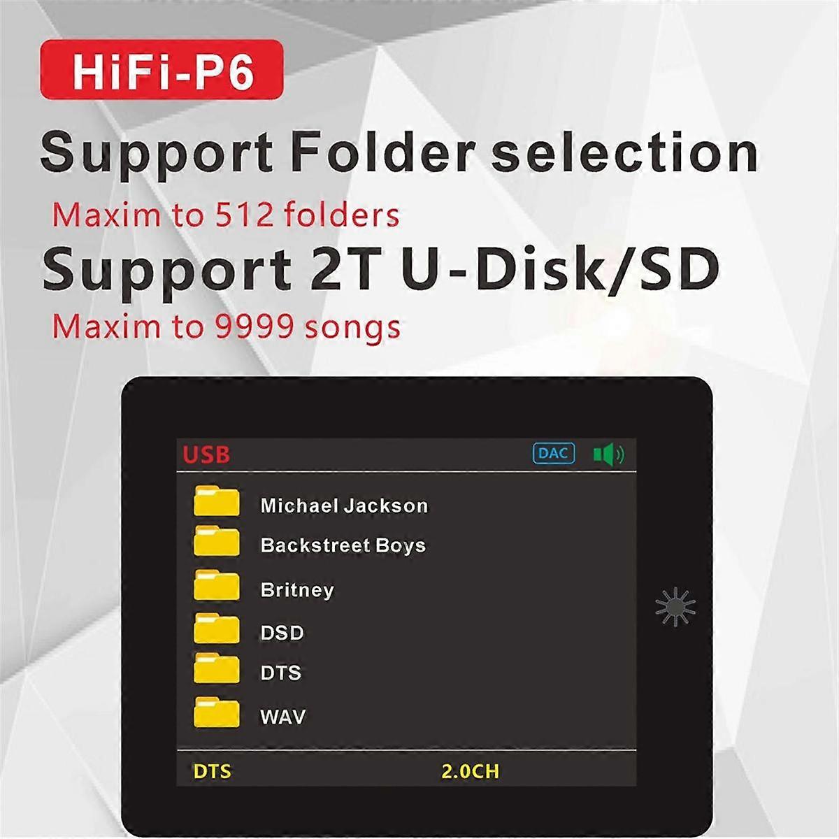 DSD DTS AC3 Digital Player Master Tape Audio Decoder Coaxial Optical PC-USB Soundcard Bluetooth BT