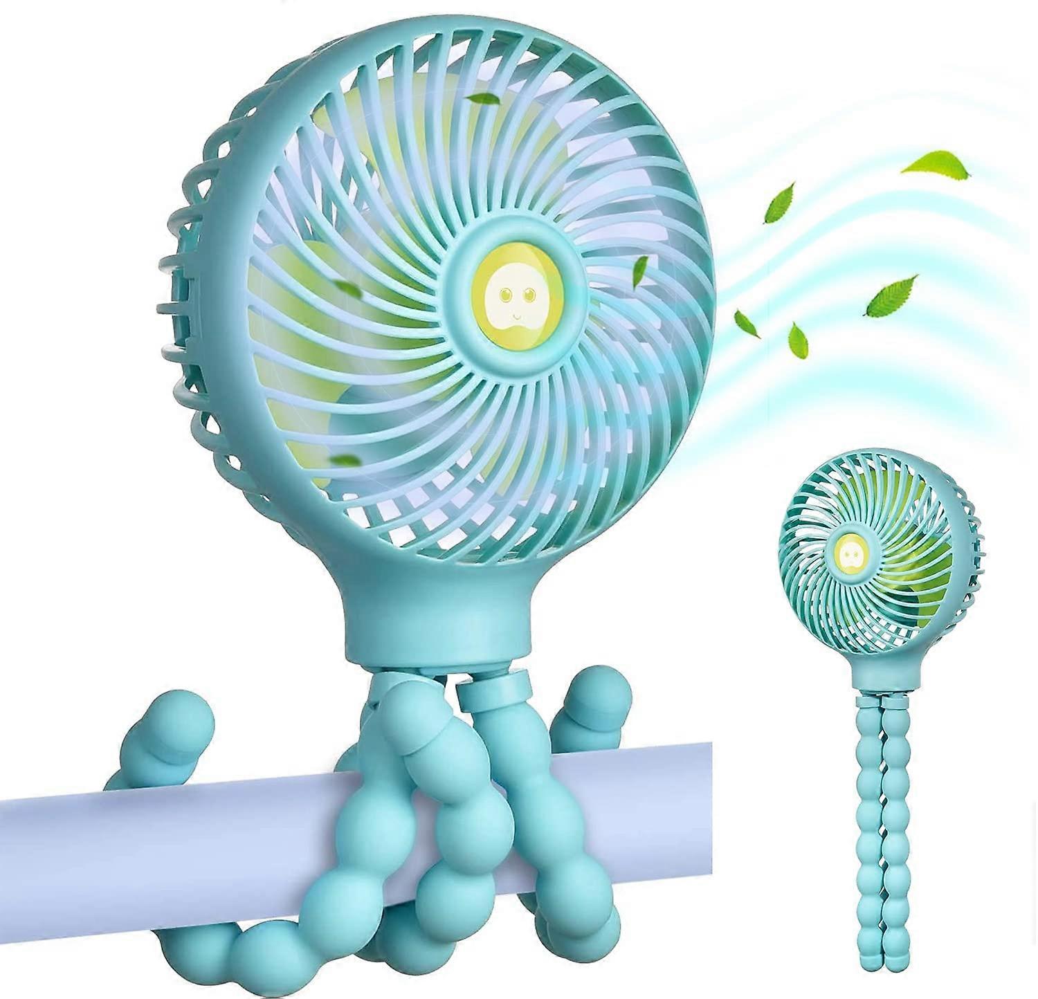 Mini Portable Foldable Handheld Octopus Fan USB Charging Ultra-quiet Multi-function Clip Fan with Flexible Tripod for Stroller Car Seat Treadmill Tent