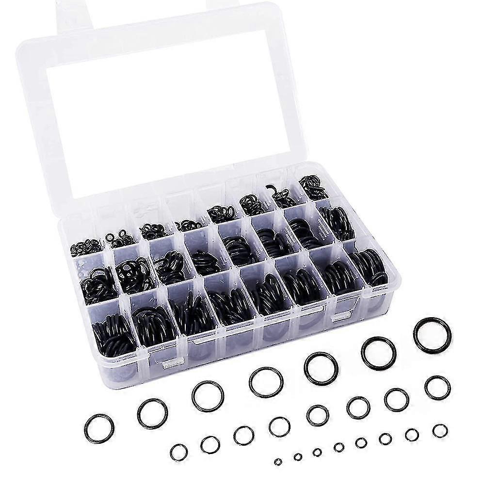 1200 st O Ring Kit, 24 storlekar Nitrilgummi O Ringar Sortiment Kit