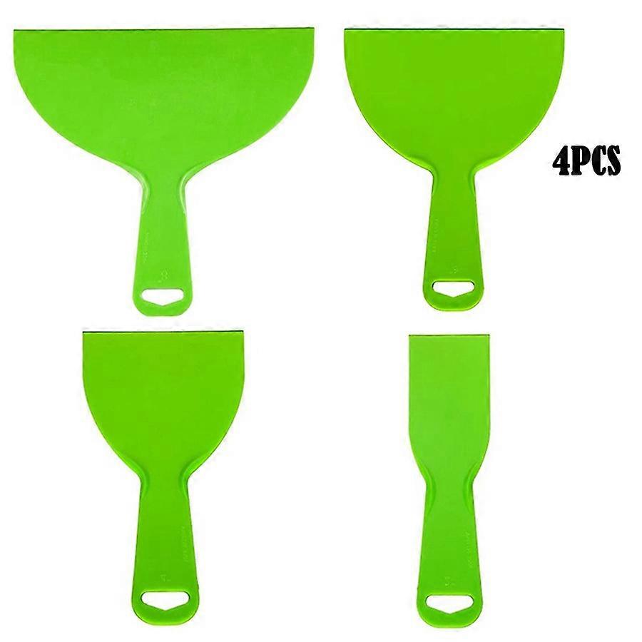 4 Pack Putty Knife Set Large Size Soft Plastic Paint Scraper Tool for Coating and Scraping Wallpaper
