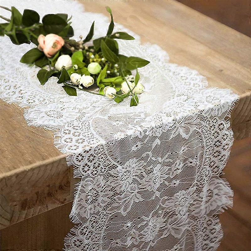 Pack White Lace Table Runners  x  Inch