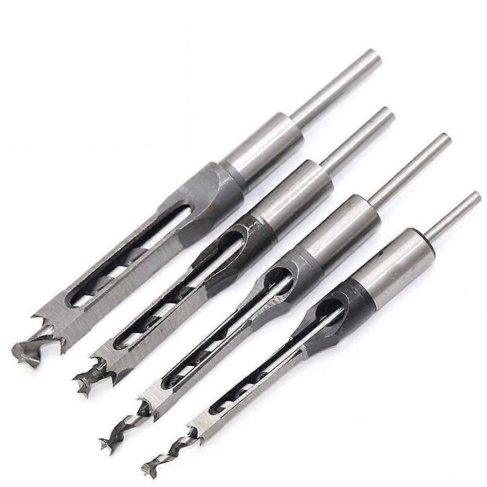 4pcs Chisel Set Square Hole Drill Bits(1/4 -1/2 - 5/16 - 3/8 inch)