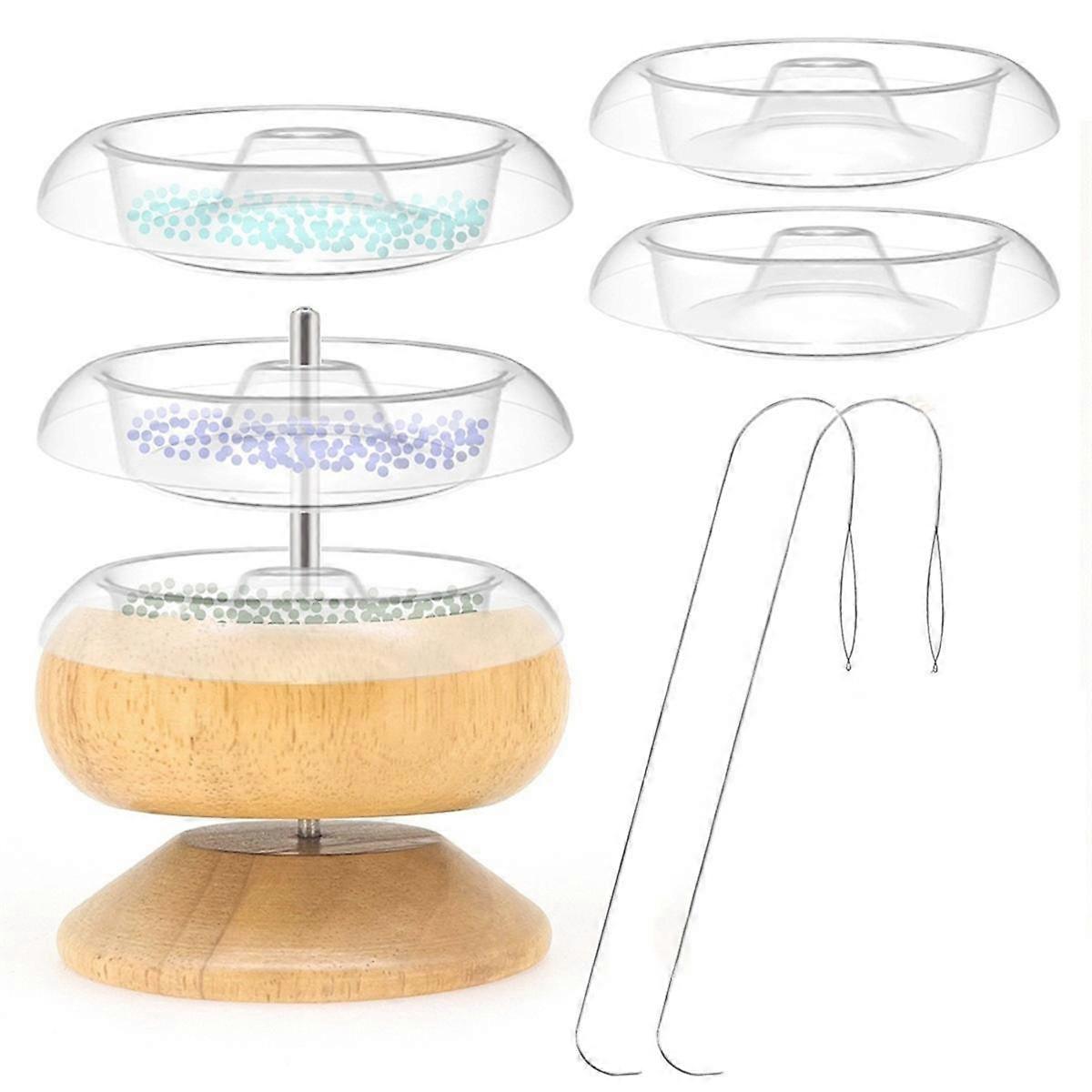 Perlenspinner, Rocailles-Set mit 5 schnell austauschbaren Tabletts, Perlennadeln zur Schmuckherstellung