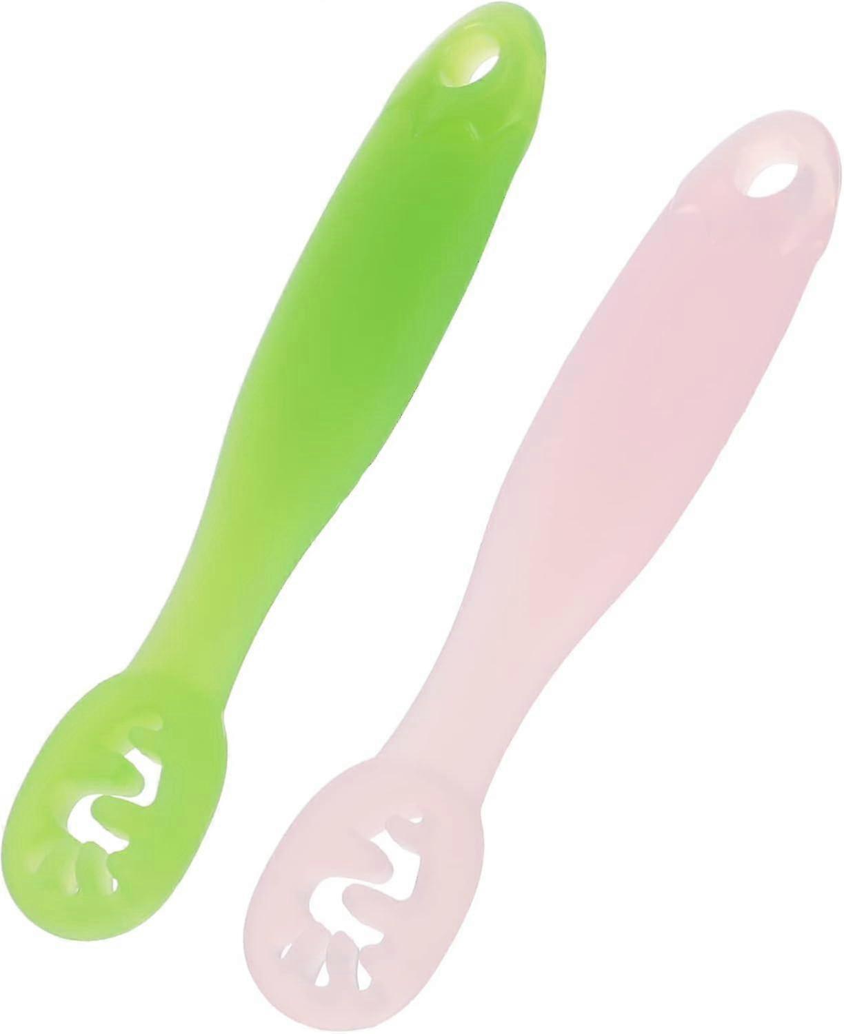 2pcs Silicone Baby Feeding Spoon Set - Soft and Safe Infant Fork and Spoon for Rice Cereal and Complementary Food