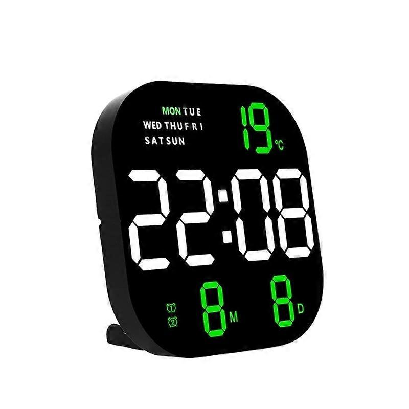 10.5" Large Digital Wall Clock Remote Control Temp Date Week Display Timer Countdown Table Clock Wall-mounted Alarms LED Clock
