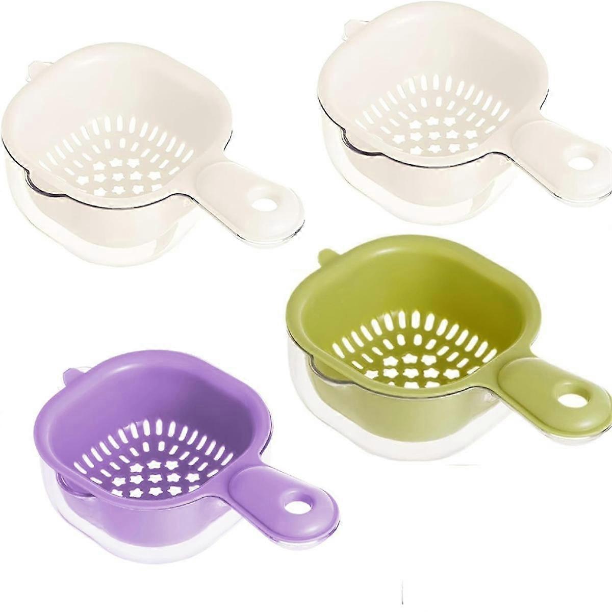 Double-Layer Drainage Basket with Handle 2 in 1 Multifunctional Drainage Basket Fruit and Vegetable Washing Basket