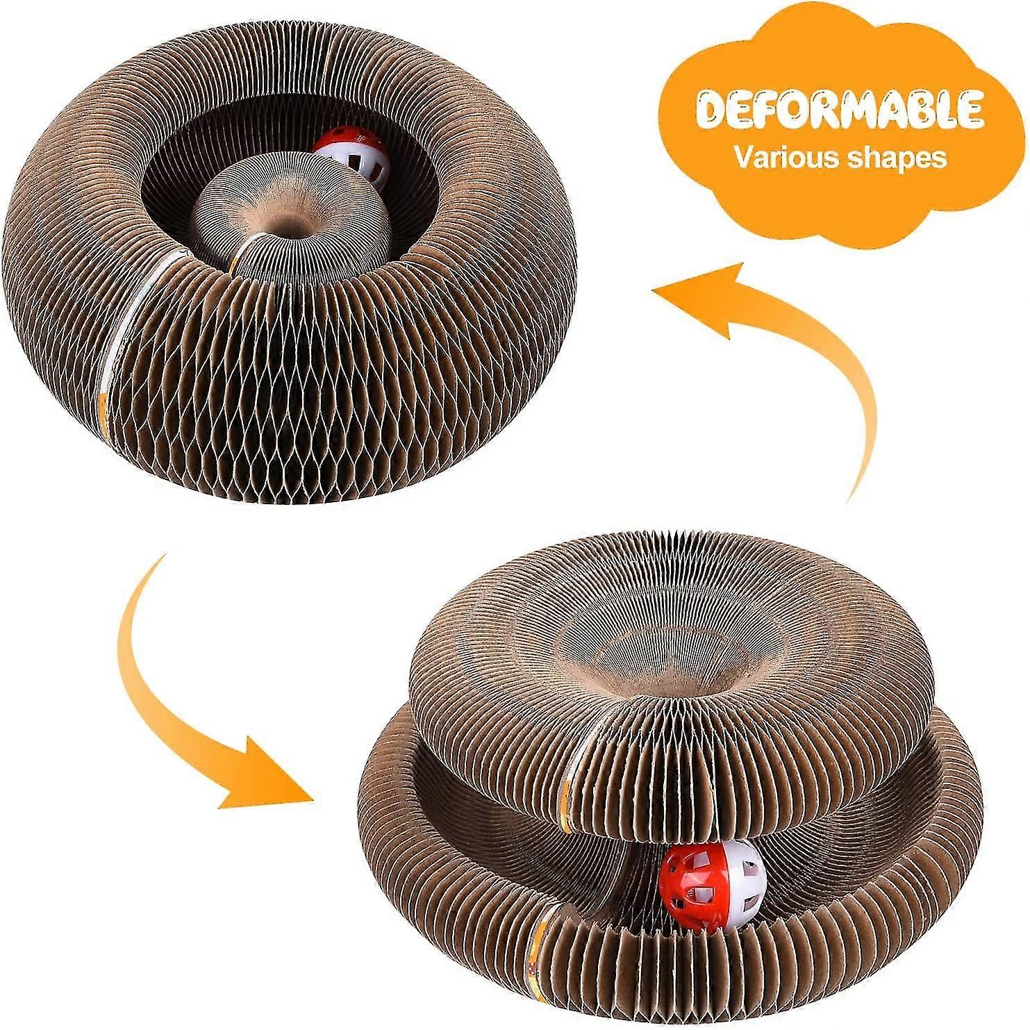 Cat Scratching Board With Bell Ball Foldable Scratching Mat Cat Toy