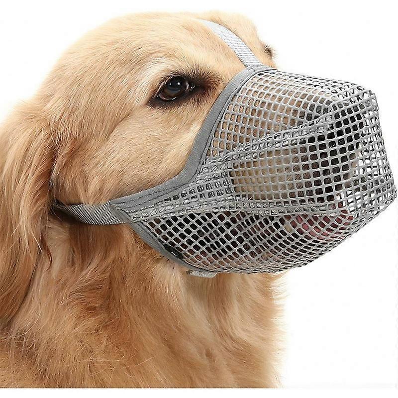 Dog Muzzle, Dog Muzzle Mesh Mask With Adjustable Straps, Prevent Biting Chewing And Licking Breathable(1 pcs, gray)