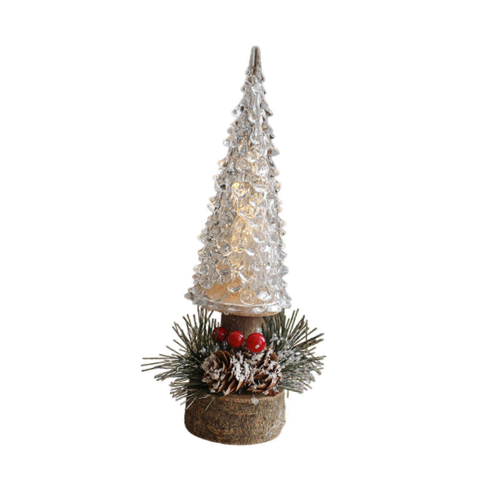 Christmas Tree Figurine Light Lighted Tabletop Christmas Tree for Party Home S