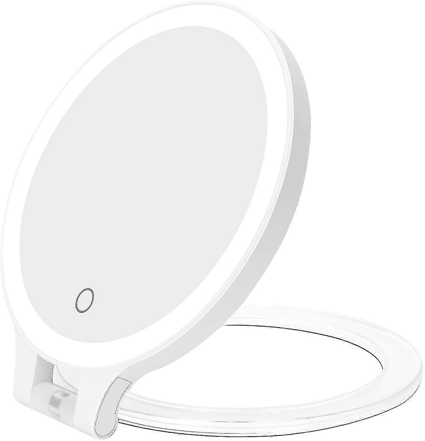 Magnifying Mirror 10x/1x, Double Sided Tabletop Mirror With Adjustable Folding Handle