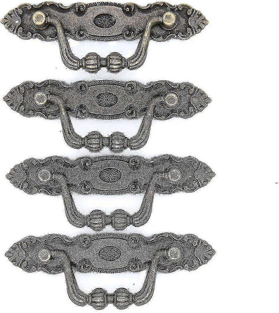 4 st Vintage Antikt mässing Bail Pulldrop Pull Handle För lådskåp Byråskåp