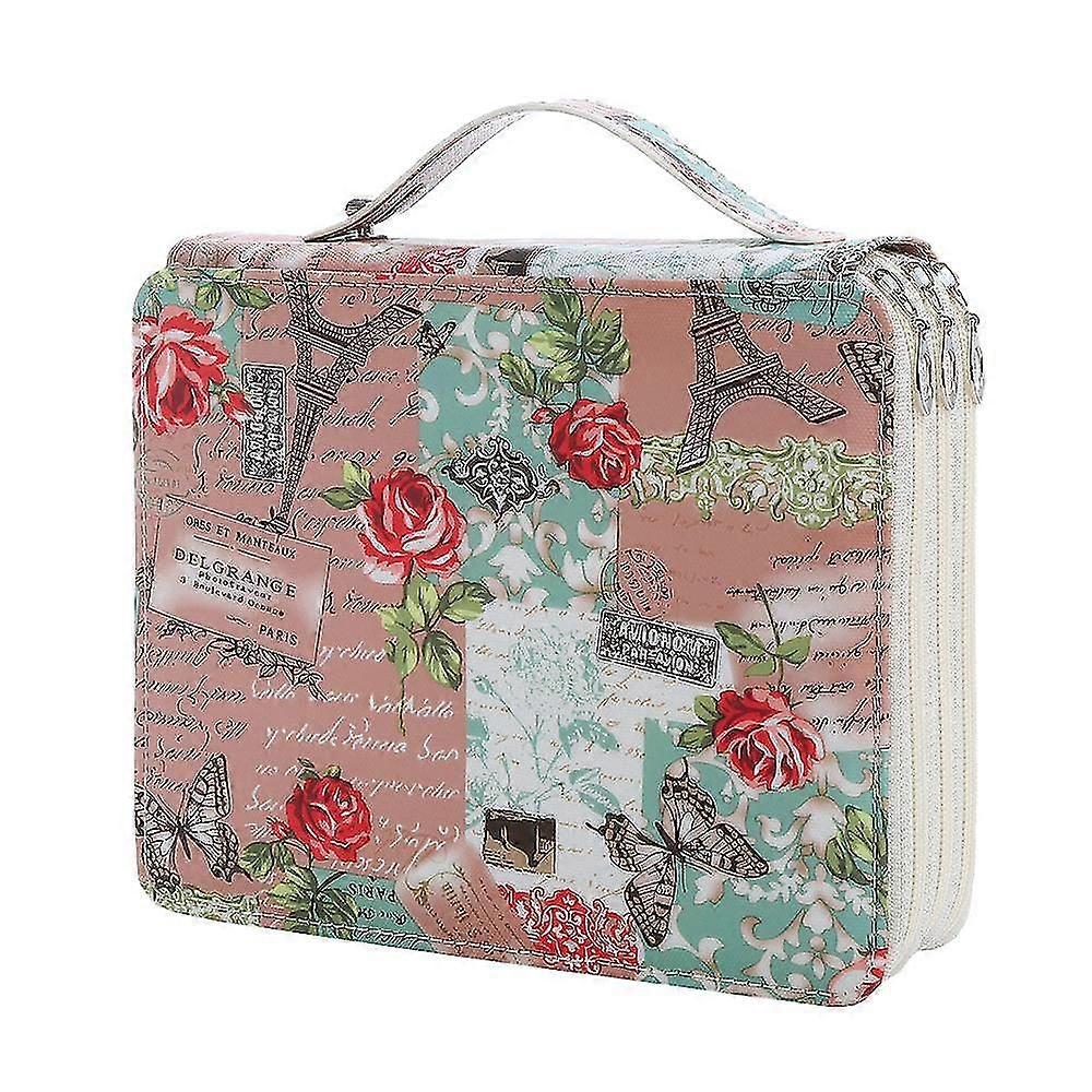 Portable Colored Slots Organizer With Printing Pattern Colored Pencils