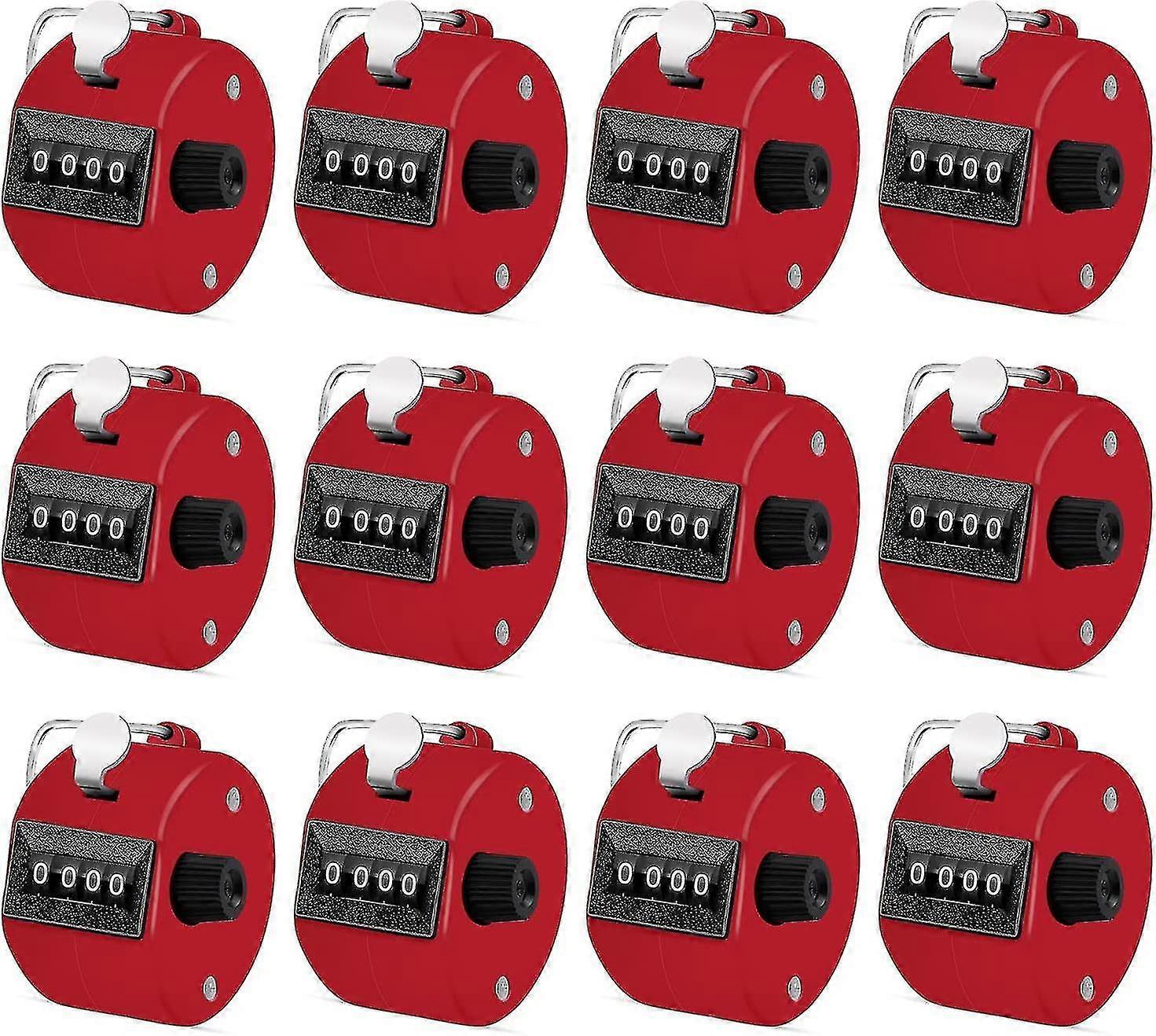 12 Pieces Manual Counting Counter, Manual Mechanical Handheld Pitch Counter With Ring For School Golf And Knitting Row Crochet