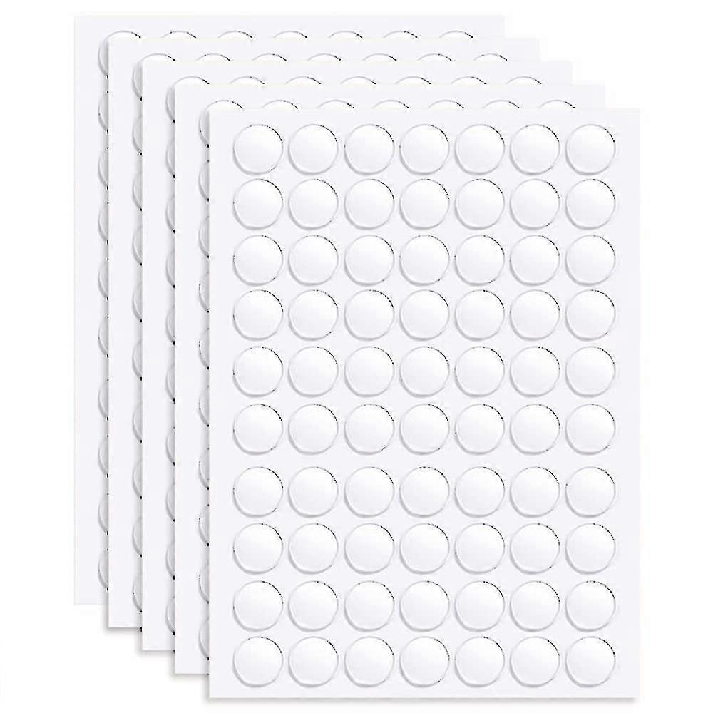500 Pieces 10mm Clear Round Double Sided Adhesive Dots - Removable Sticker Multi-purpose