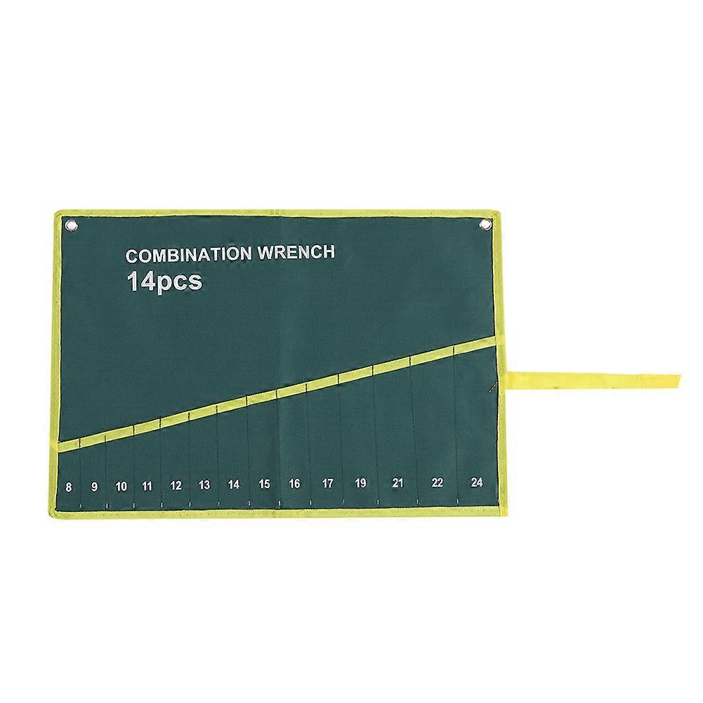 Canvas Tool Storage Bag with 14 Pockets for Spanners, Pliers, and Wrenches