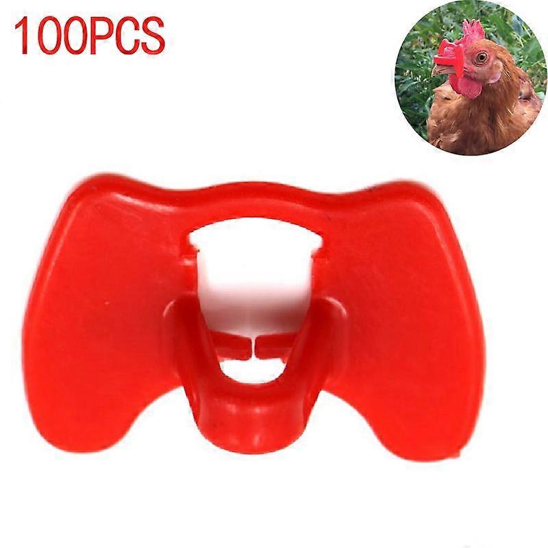 100 Pack Boltless Plastic Chicken Goggles, Anti-peck GogglesM