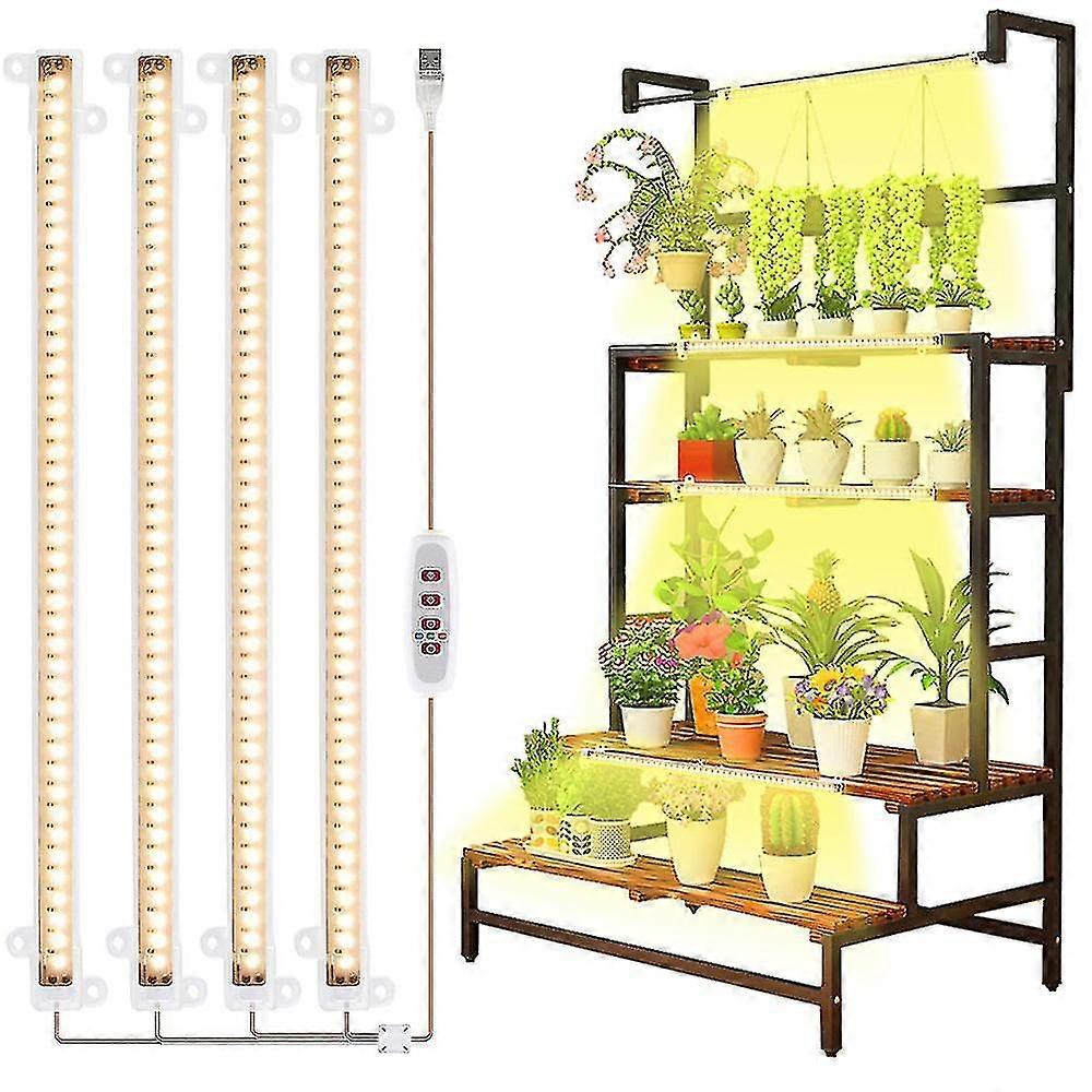 Strisce di luci di coltivazione a led per piante da interno, luce solare a spettro completo 42-288 led lampada per piante con timer automatico per scaffali idroponica succulenta