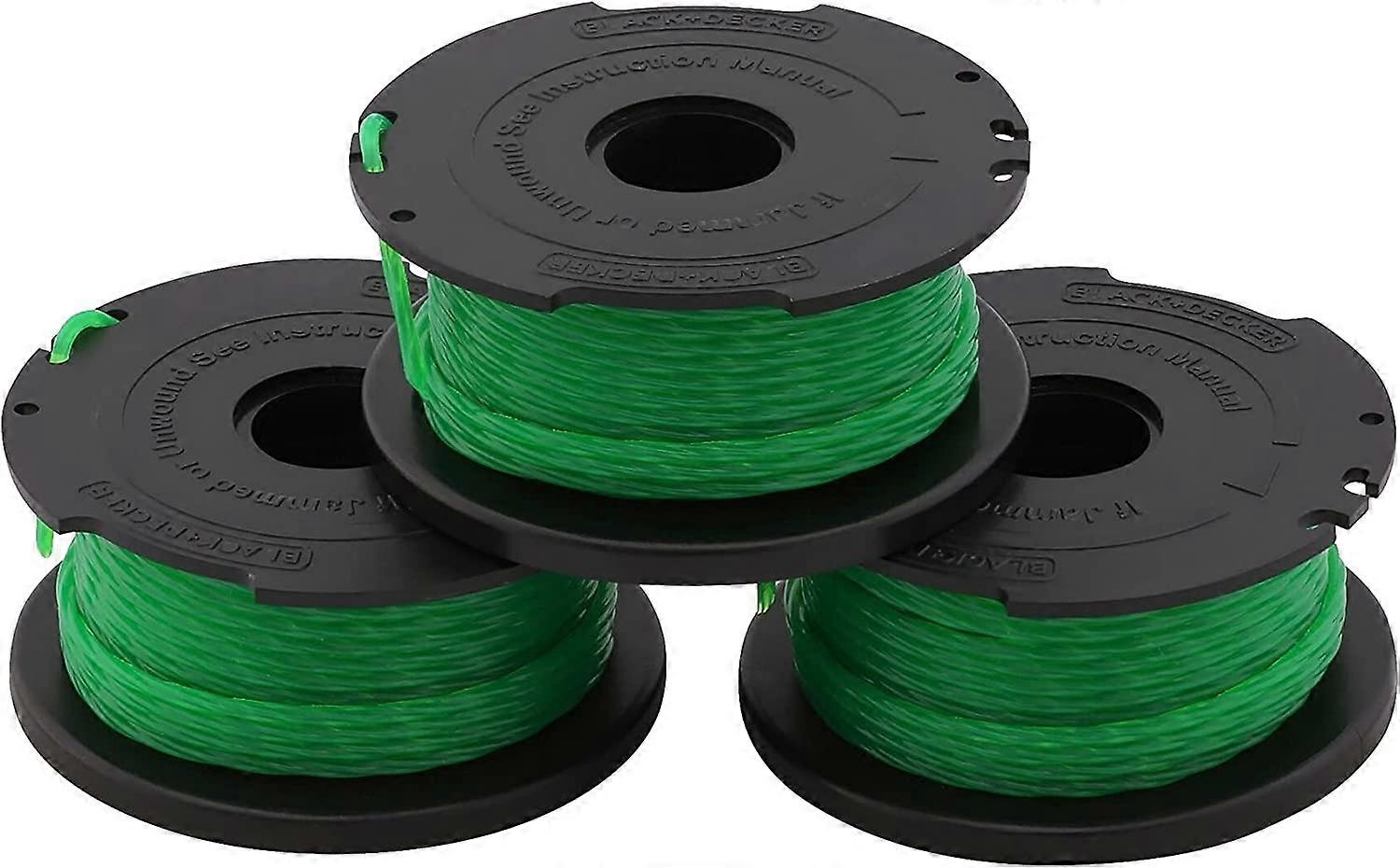 Set of 3 Replacement Spools for Grass Trimmer, Reflex Plus Self-Winding Spool, 3 x 6 m of Green and Durable Nylon Line, 2 mm line, A6486-XJ