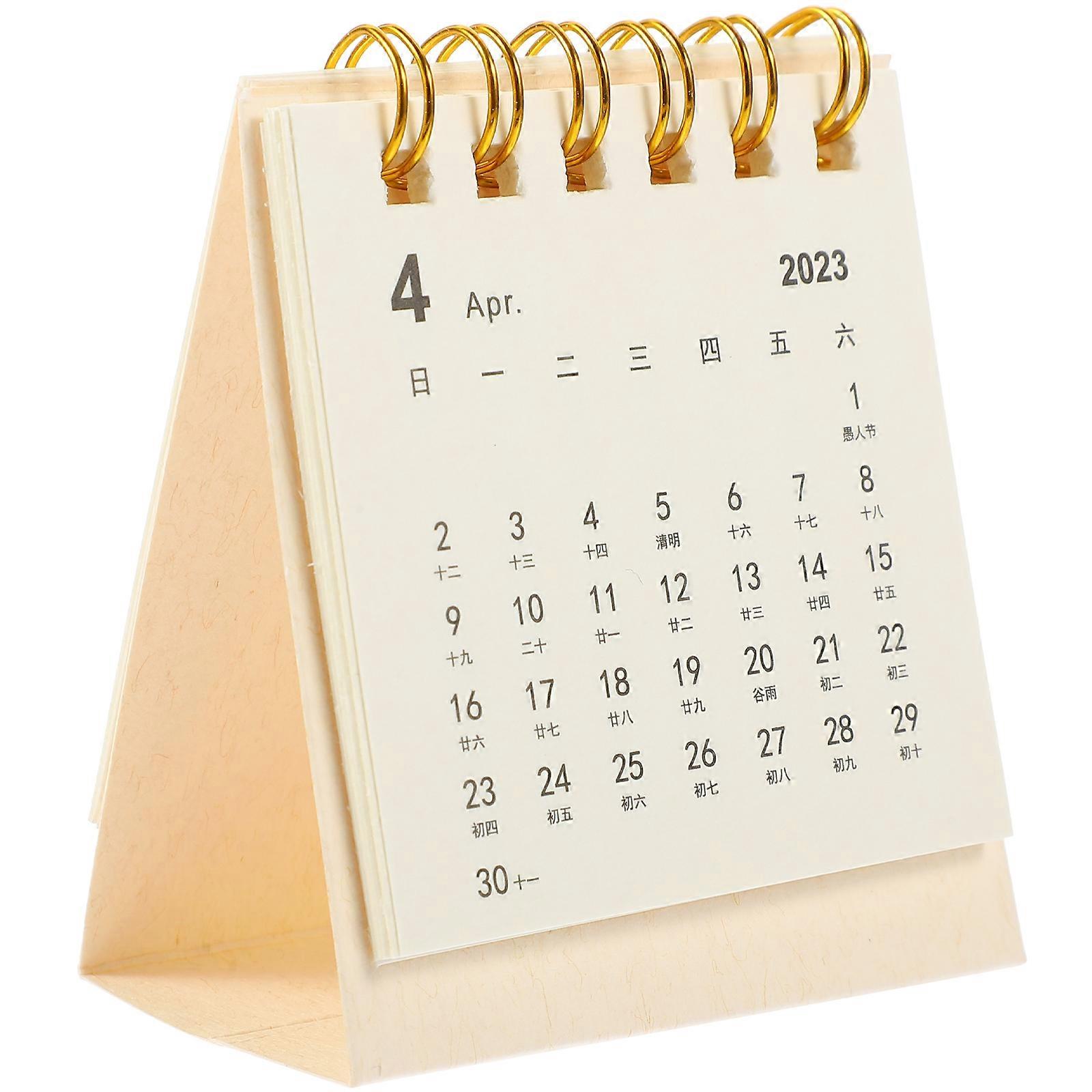 Household Mini Calendar Delicate Month Calendar Convenient Standing Calendar for Home