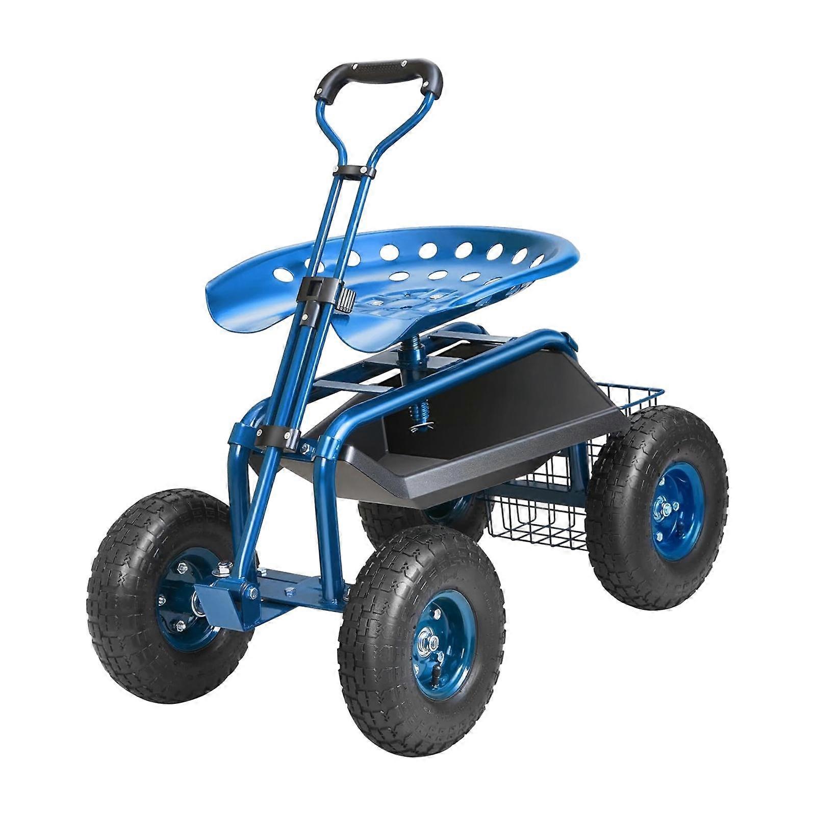عربة الحديقة المتداول سكوتر مقعد العمل لمزرعة مزرعة البستنة زراعة عربة الأزرق