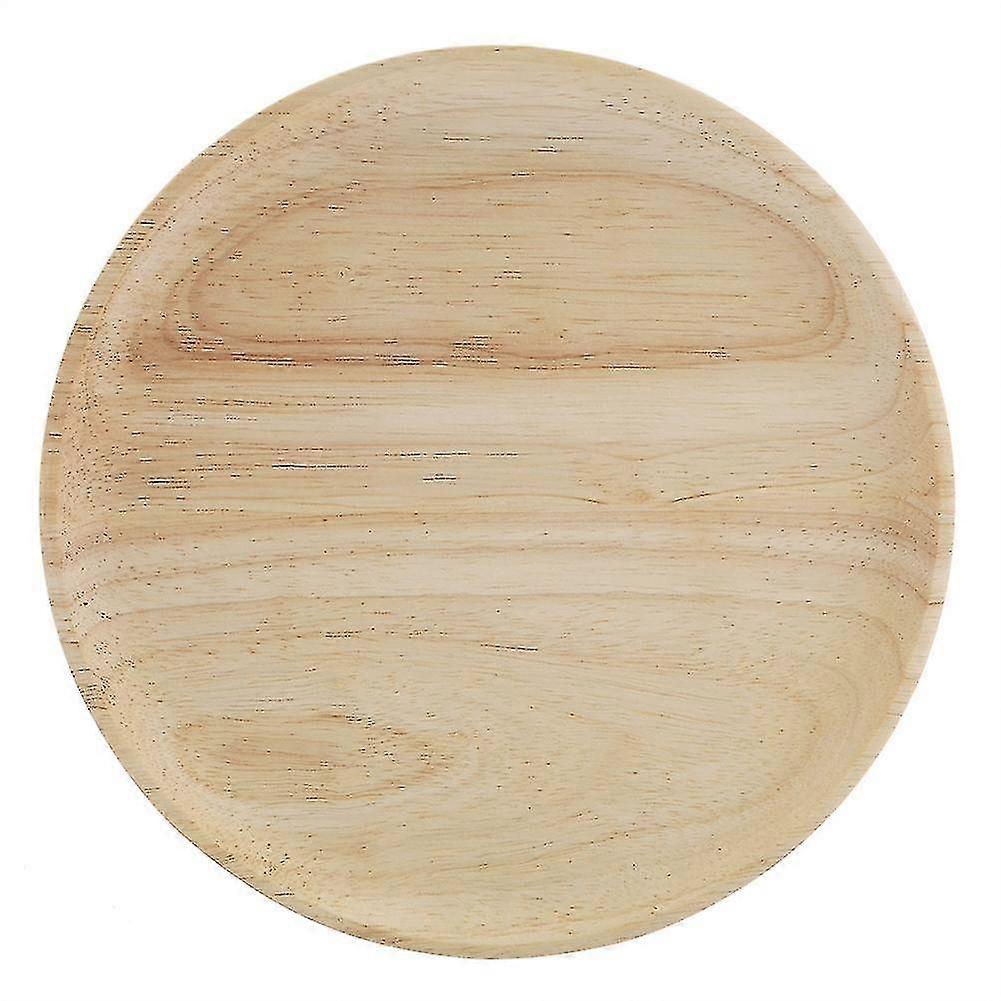 Round Wood Tea Tray - 27cm, Elegant Serving Plate for Sushi, Snacks, and Fruits