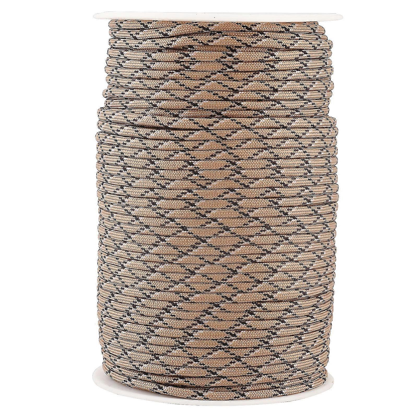 Reflective Paracord Lanyard 100m - 550 Parachute Cord with 9 Strand Core (Desert Camouflage)