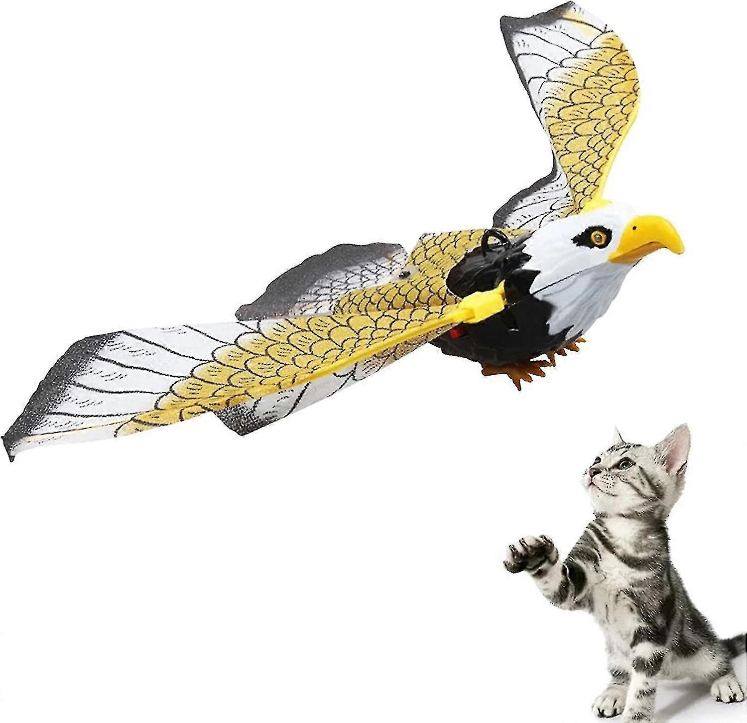 Flying Bird Electric Cat Toy With Led Light, Self-occupation Cat Toy Interactive Simulation Flying Eagle Hanging Anti-boredom Pet Toy, Battery Powered