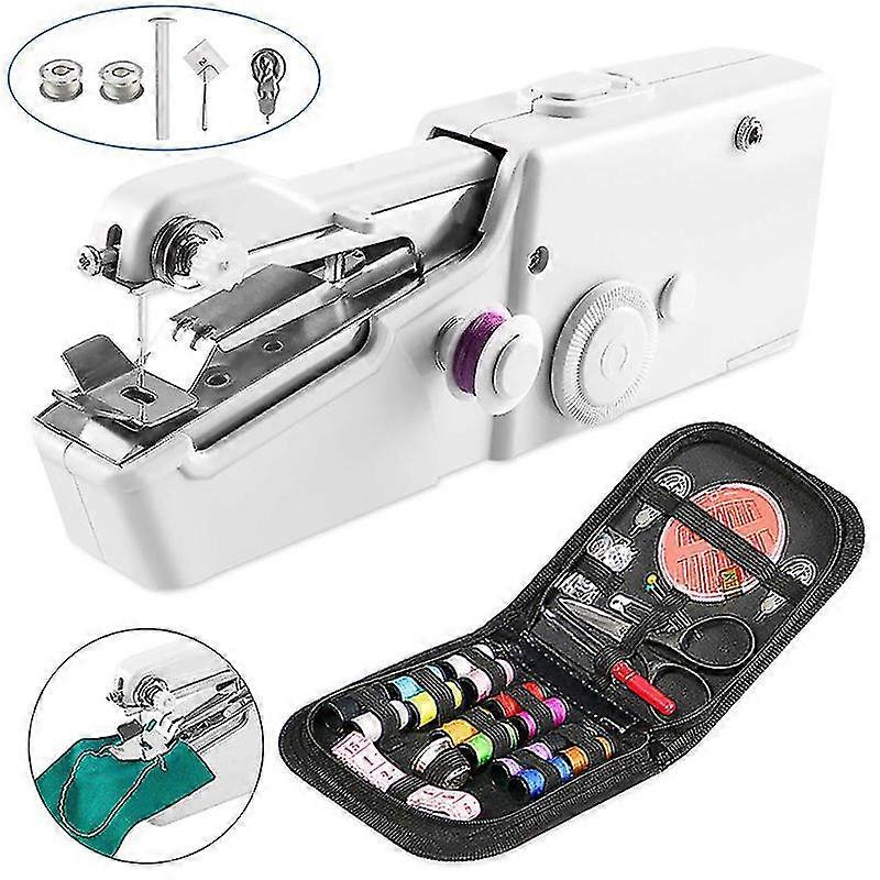 Hand Sewing Machine Mini Handheld Sewing Machine Portable Mini Electric Sewing Machine For Clothes Fabric Curtain Diy Household