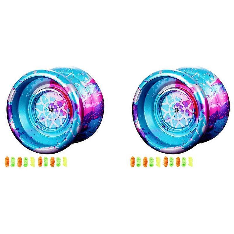 2 Pcs Unresponsive Yoyo,Professional Yoyo For Kids,Aluminum Beginner Yo-Yos Ball For Yoyos Players With 20 Yo Yo Strings