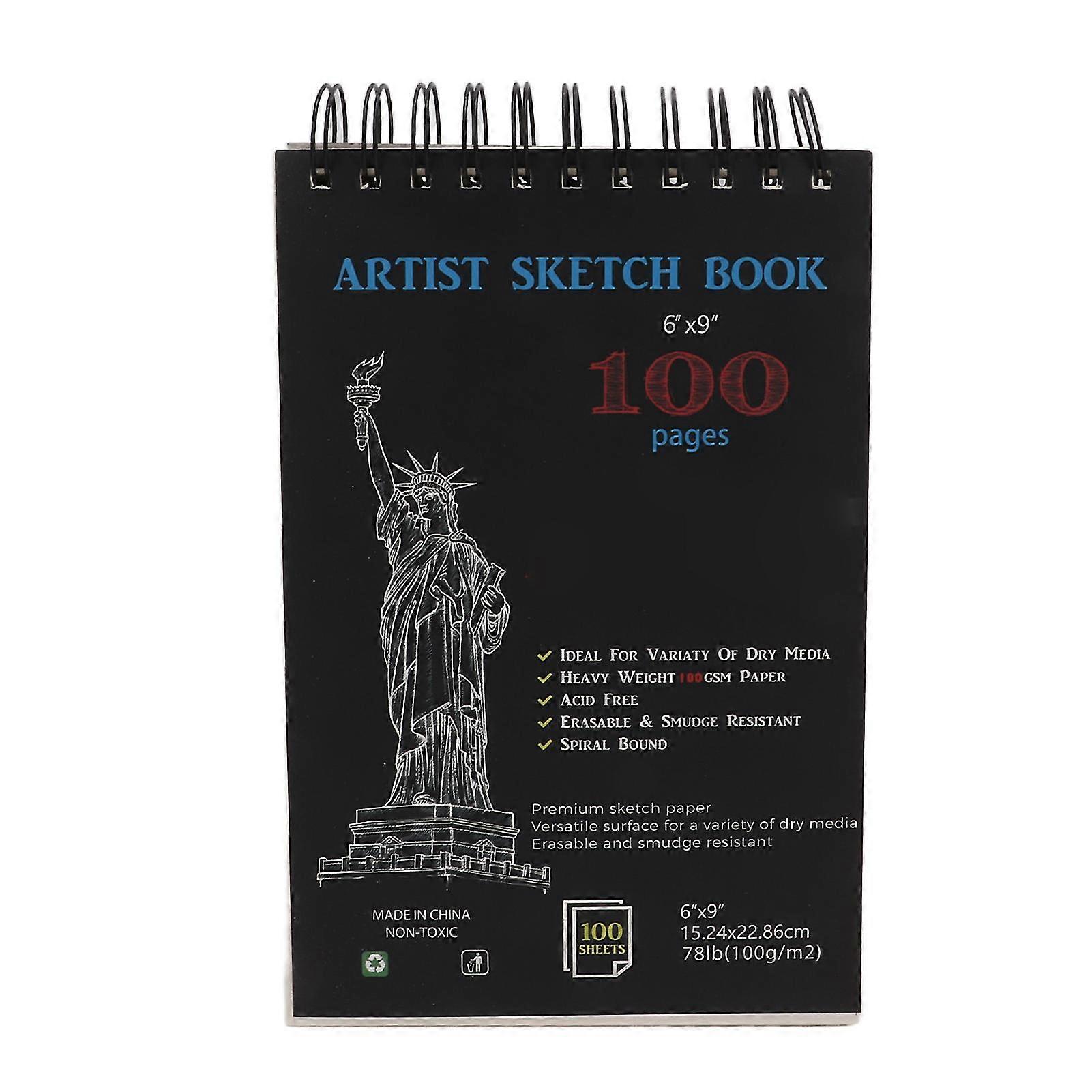 A5 Spiral Binding Sketch Books for Writing and Drawing | 100pcs Glossy Hard Bottom Pads