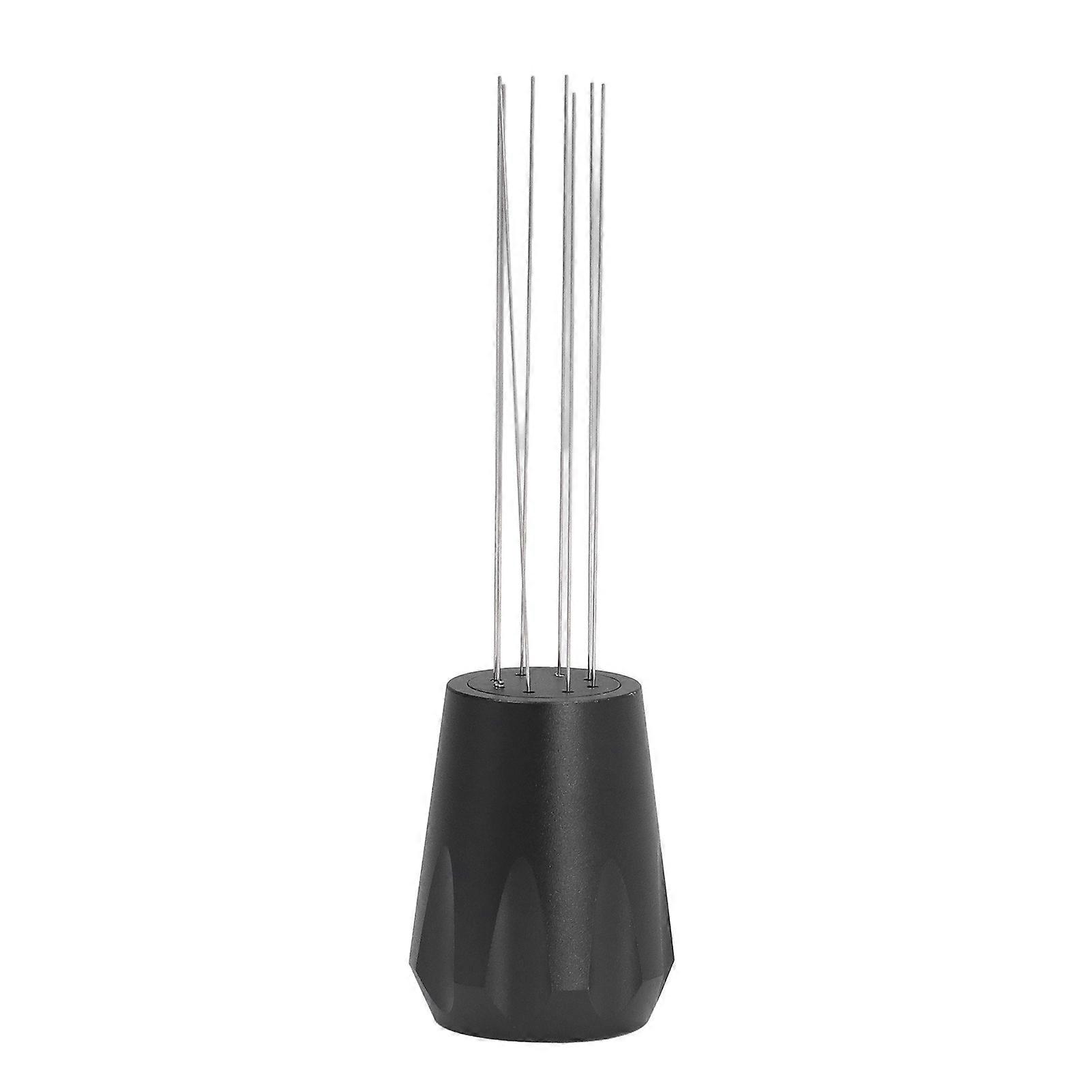 Needle Distributor Rust Proof Prevent Slip Handheld Coffee Stirring Tool for Home Office Cafe Black