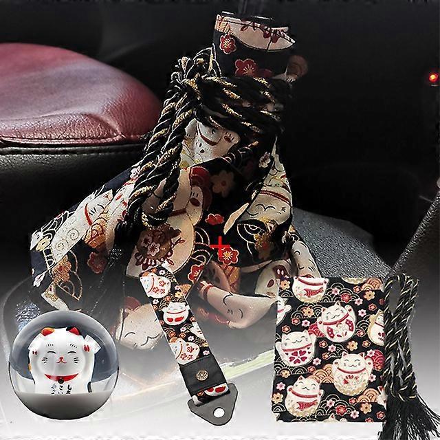 65MM Lucky Cat Shift Knob Transparent Round Shifter With Adapters Gear Shift knob Cover