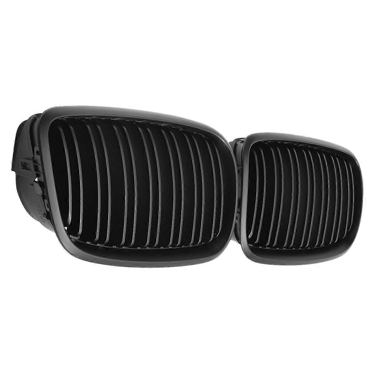 Black Front Bumper Dual Slat Front Kidney Grille For X5 X6 E70 E71 2007-2014