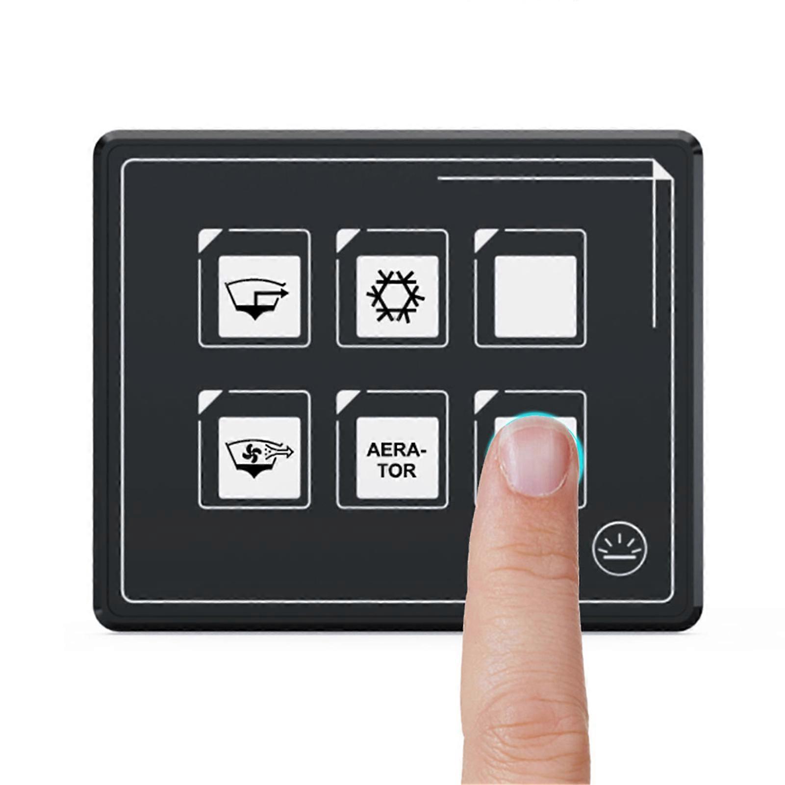 Car Universal 6P Membrane Control Switch Panel with Backlight Module LED Touch Electronic Accessories USB Cable Built-in PPTC IP67 Waterproof