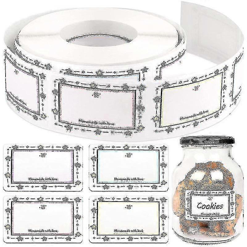 1 Roll/250 Pieces Food Labels Self Adhesive Jam Jar Labels 5x3cm Container Labels