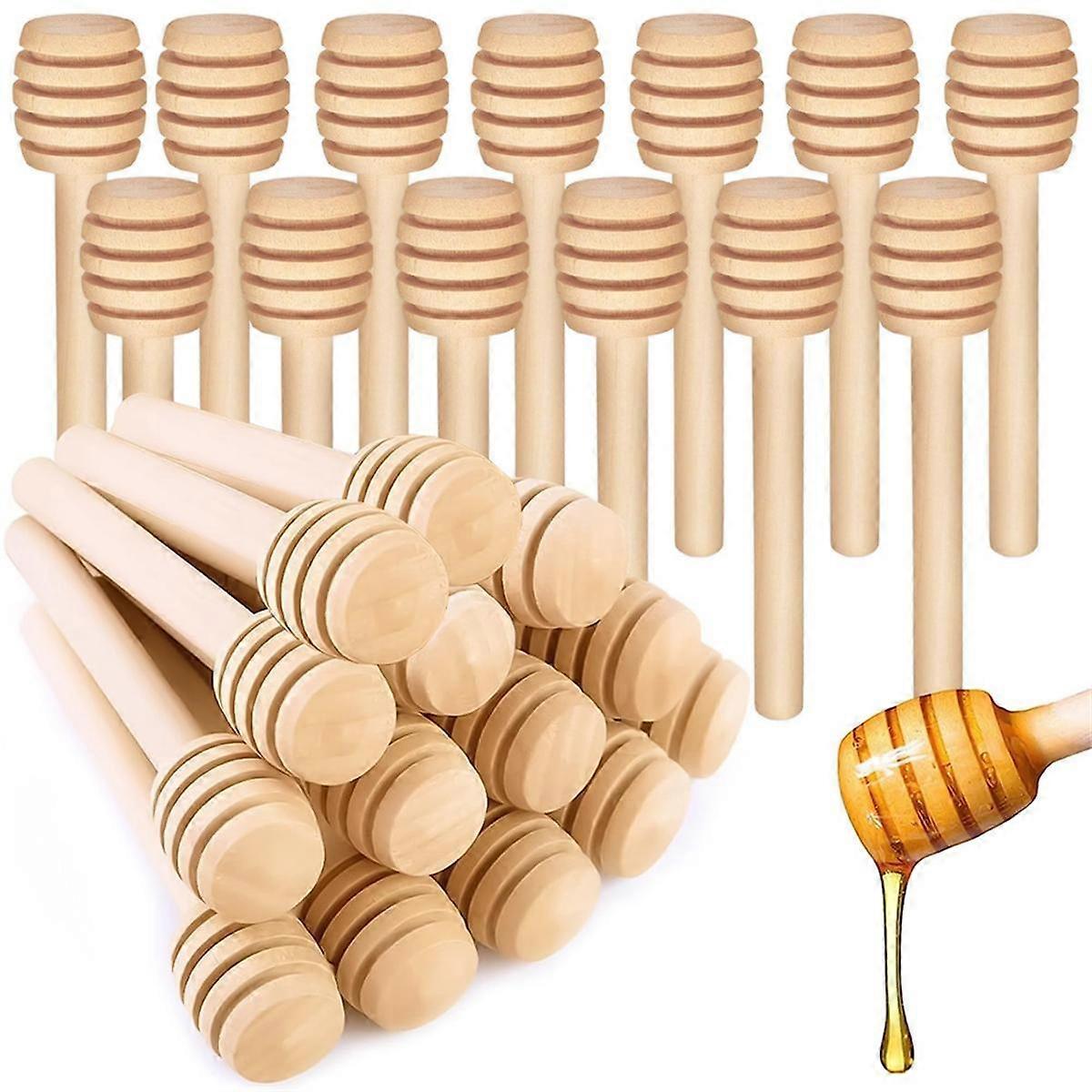 40Pcs Honey Dipper Sticks -3.15Inch Mini Wooden Honeycomb Sticks, Honey Stirrer Stick for Honey Jar
