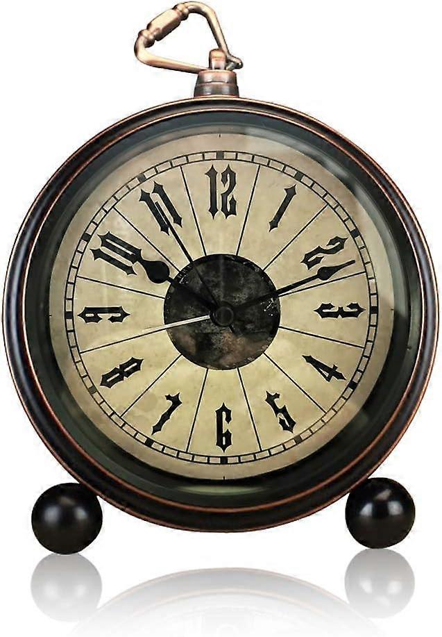 4" Silent Metal Alarm Clock Morning, Vintage Alarm Sound, Battery Operated Electromechanical Alarm Clock, (Vintage)