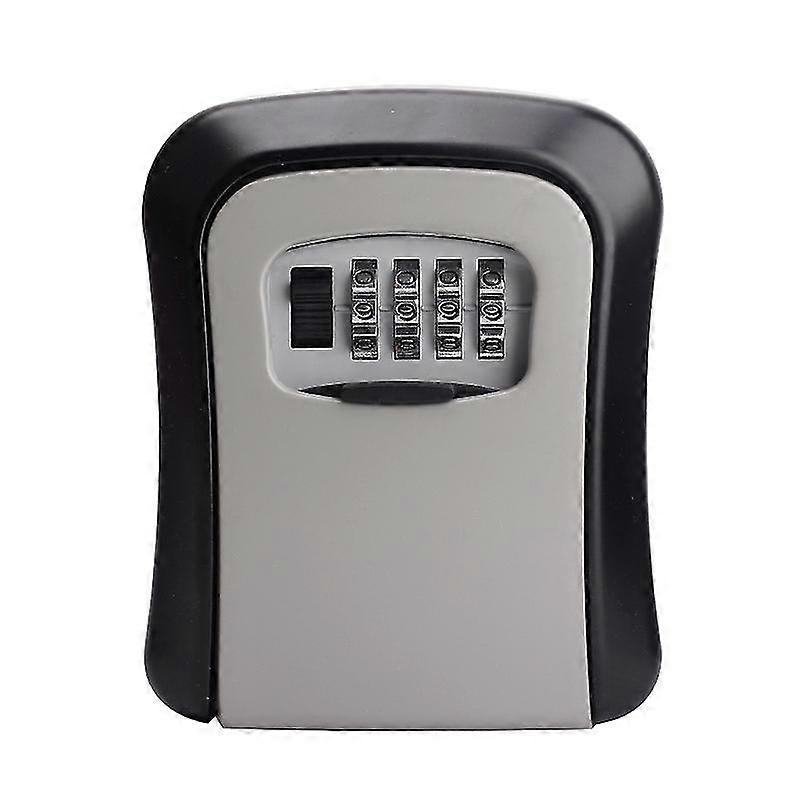 key Lock Box 4 Position Combination Wall Mount Key Safe Security Storage Box For Safely Sharing Keys Indoors And Outdoors, Grey