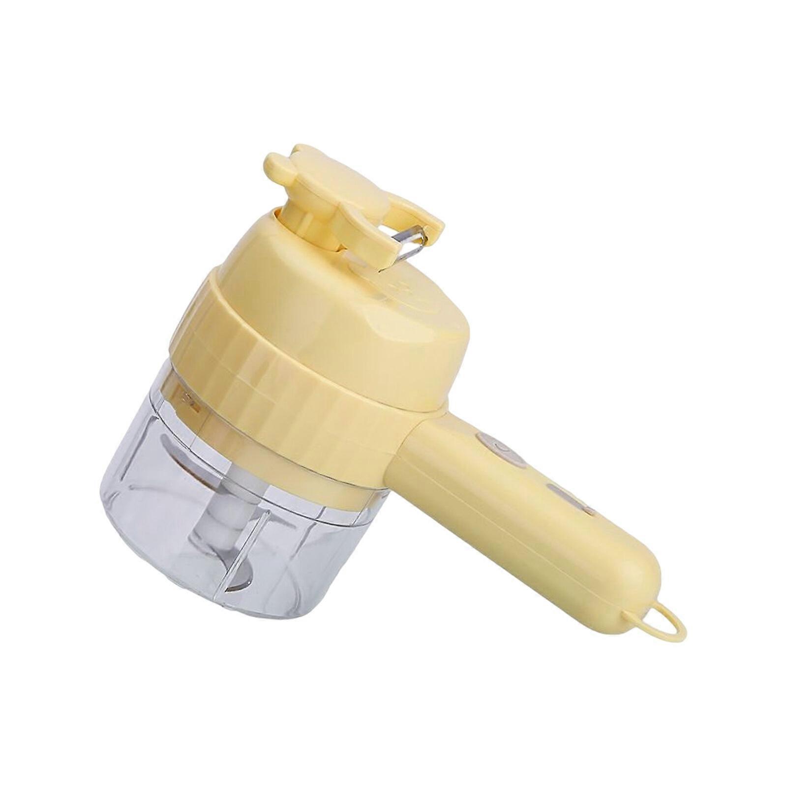 Multipurpose Wireless Electric Vegetable Cutter Mixer Handheld Garlic Beater - Yellow
