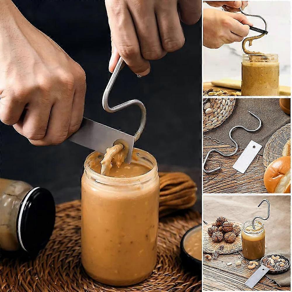 Peanut Butter Stirrer, Nut Butter Mixer,stirrer Tool Stainless Steel With Scraper,for Mixing Various Butter, Almond, Any Nut Butter