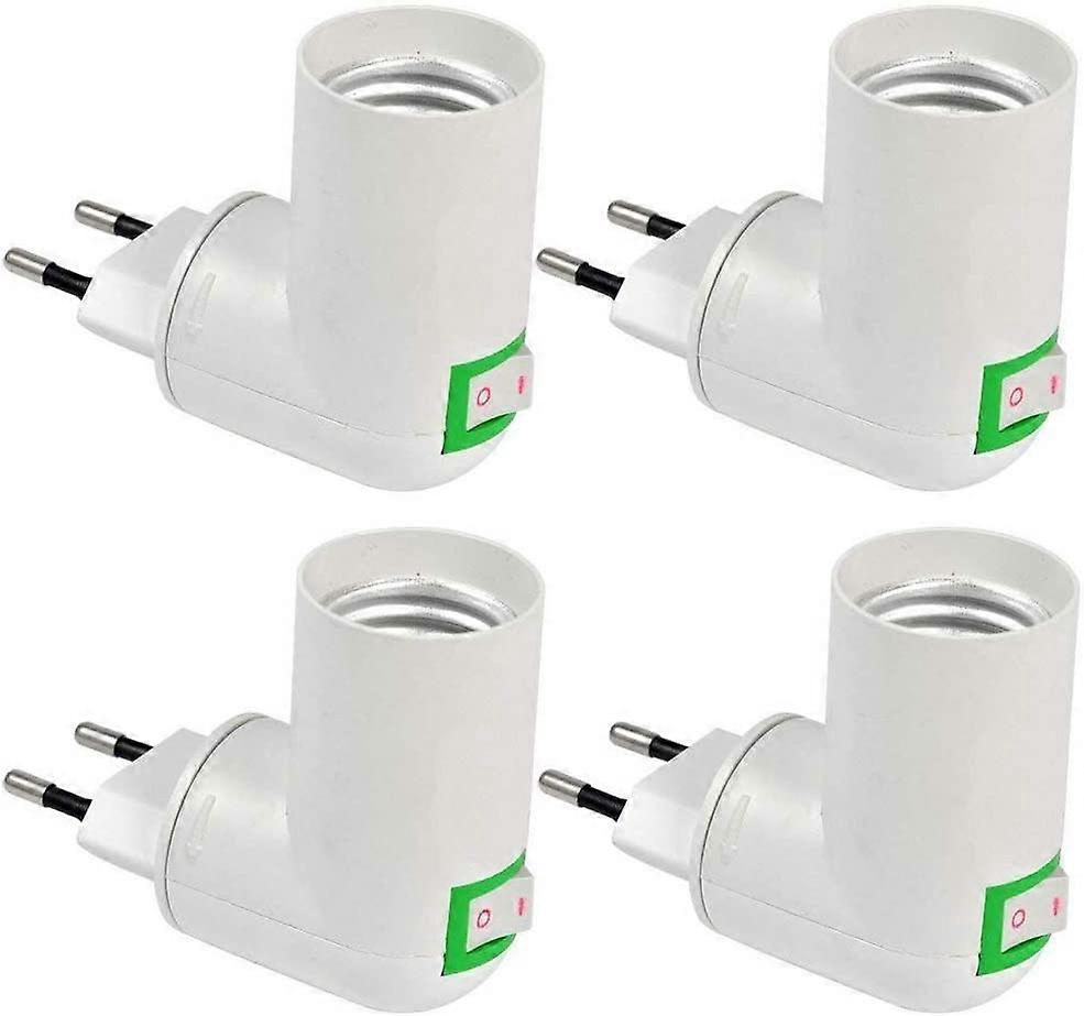 E27 Socket with Wireless Switch, Base for E27 LED Light Bulb, Plastic Socket for Quick Lighting, E27 Spotlight, Set of 4