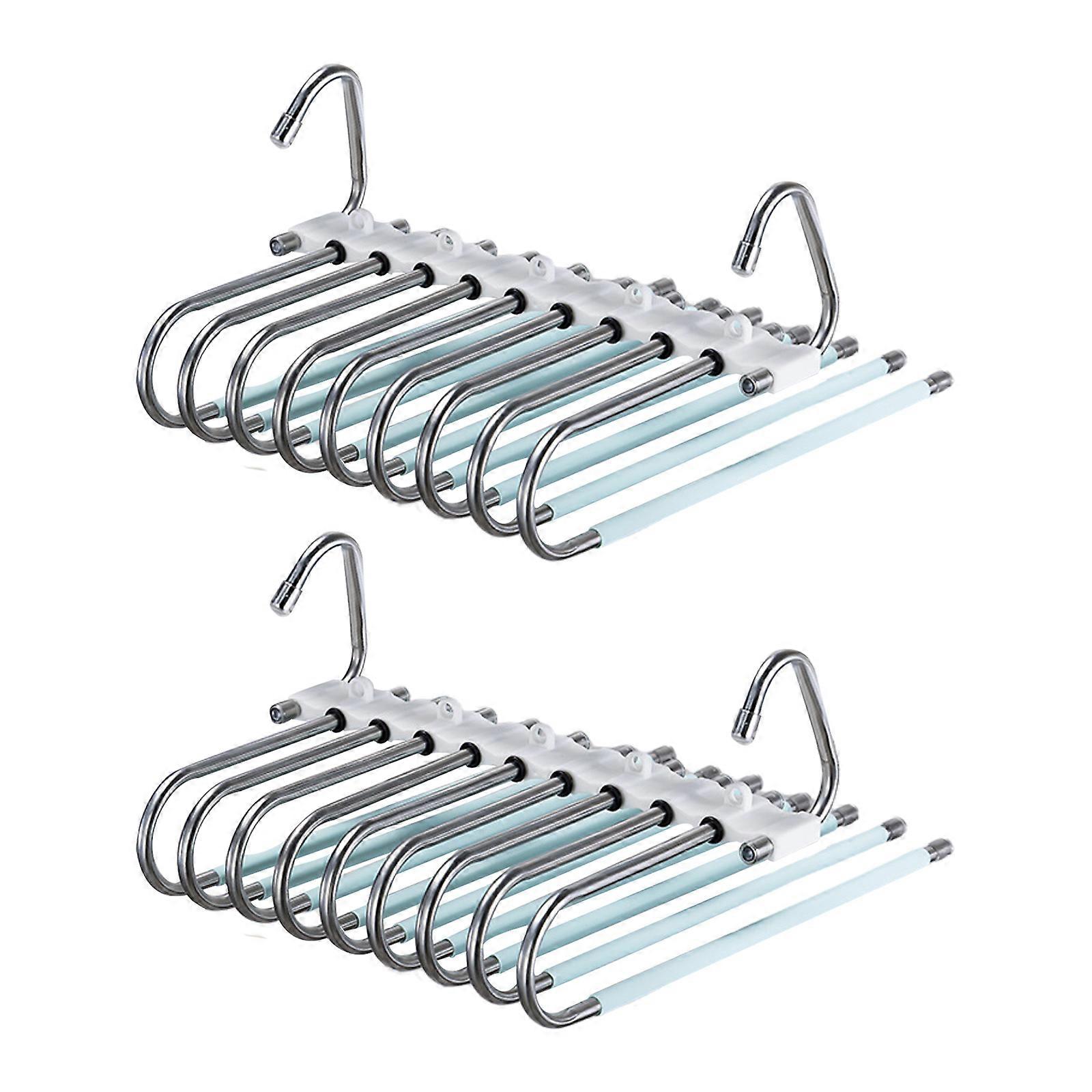 Pants Hangers Space Saving - 2 Pack for Closet Multiple Layers Multifunctional Uses Rack