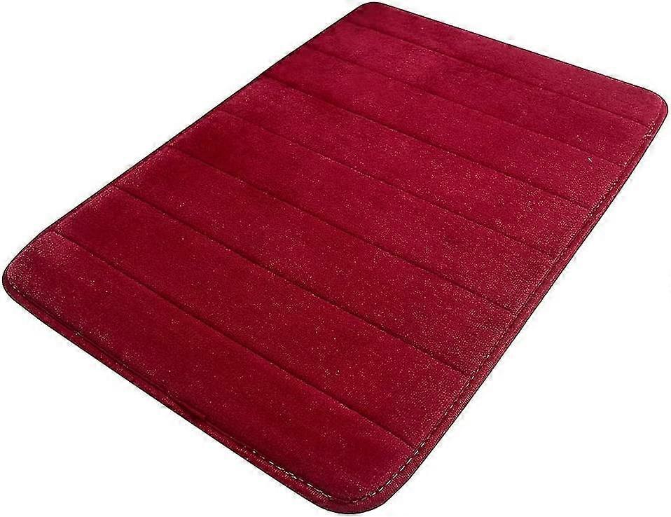 Memory Foam Bath Mat Set Non Slip Bathroom Mat, Absorbent, Super Soft Bath Rug Set Fast Drying Washable Bath Mat Large Size 19.7 X 31.5 (Red)