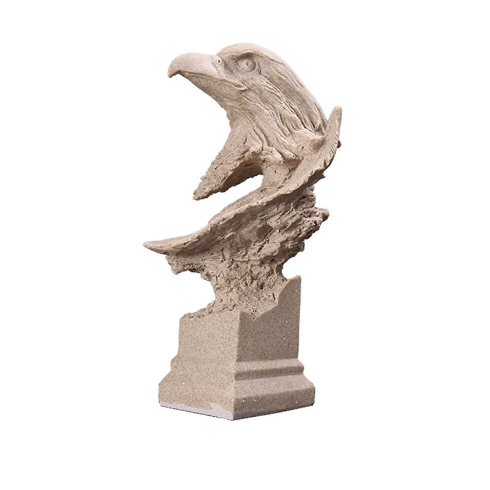 Sandstone Single Eagle Head Statue Creative Resin Crafts Ornament For Home Living Room Entrance
